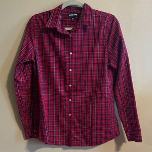 Lands' End Women’s No-Iron Red Plain Shirt - 10T